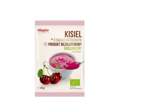 KISIEL INSTANT O SMAKU WIŚNIOWYM BEZGLUTENOWY BIO 30 g - AMYLON