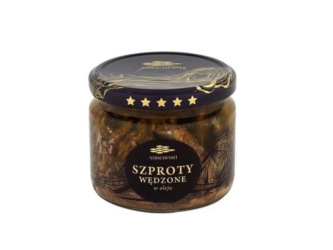 BAŁTYCKIE SZPROTY WĘDZONE W OLEJU 250g AMBERFISH