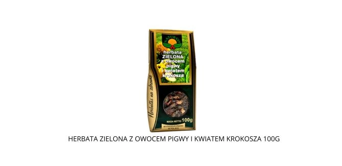 HERBATA ZIELONA Z OWOCEM PIGWY I KWIATEM KROKOSZA 100G NATURA WITA